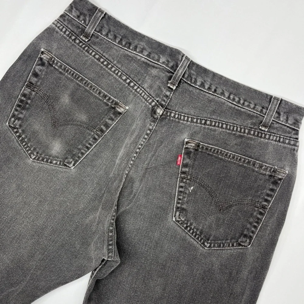 Levis 505 Mens 36x30 Black Straight Leg Jeans Vintage 2001 Streetwear Y2K